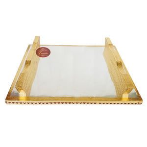 Peacock Designed Wooden Handmade Rajwadi Chowki (21"X15"X3")-G.M.